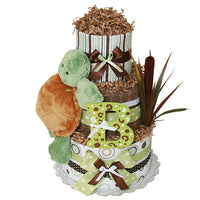 Green and Brown Turtle Diaper Cake