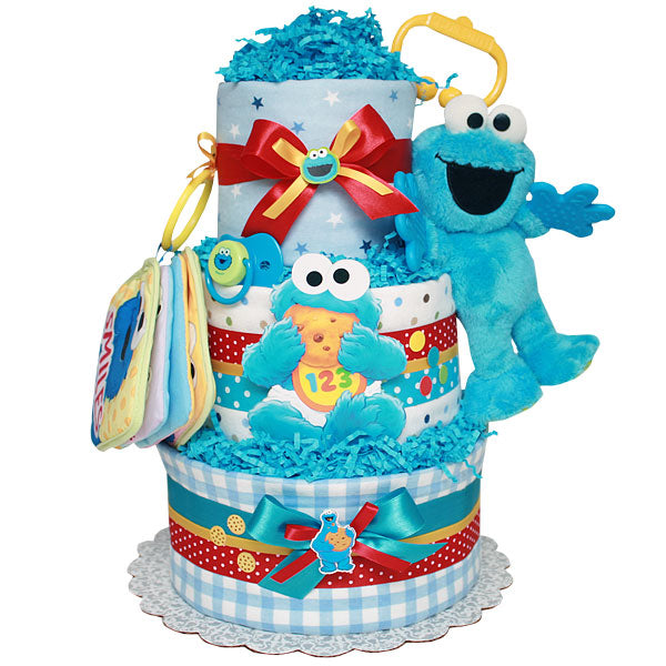 Baby Cookie Monster Diaper Cake