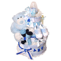 ABC Blue Bear Diaper Cake