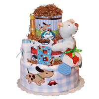 Cars and Puppies Diaper Cake
