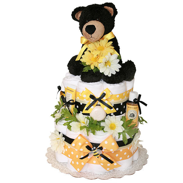 Bear and Bees Cloth Diaper Cake