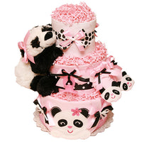 Baby Panda Pink Diaper Cake