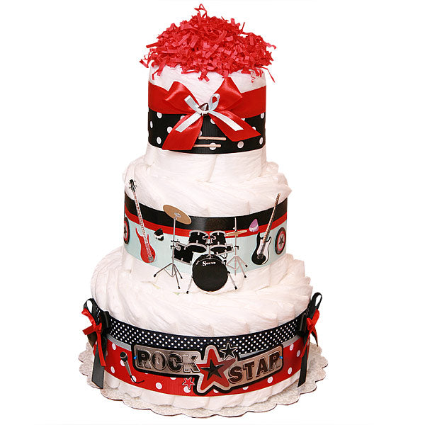 Rock Star Decoration Diaper Cake for a Boy