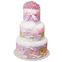 Flowers and Butterfly Decoration Diaper Cake