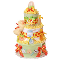 Green and Yellow Duck Diaper Cake