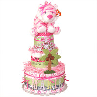 Personalized Queen of the Jungle Diaper Cake