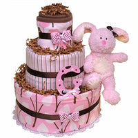 Chocolate Pink Bunny Diaper Cake