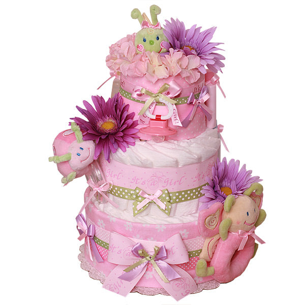 It's a Girl Bugs Custom Diaper Cake
