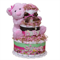 Sweet Baby Pink Bear Diaper Cake