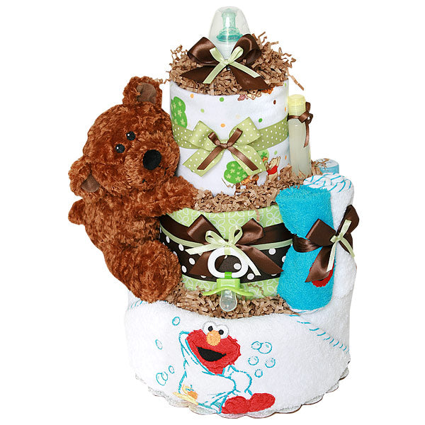 Elmo and Pooh Diaper Cake