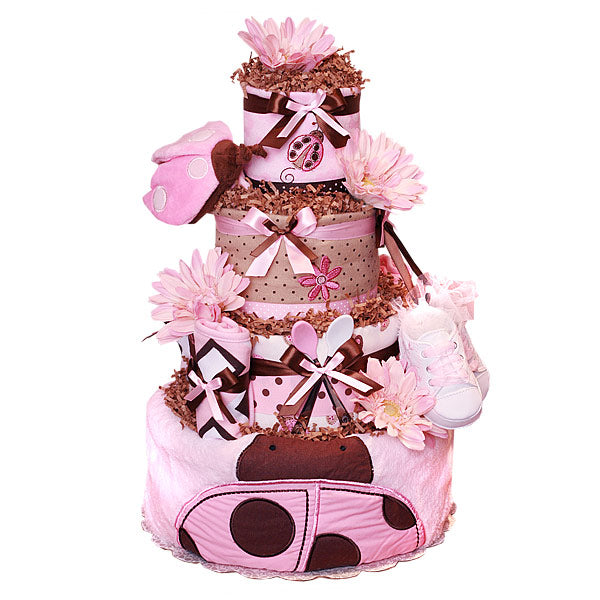 Feeding Time LadyBug Diaper Cake