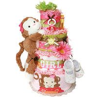 Fun Jungle Monkey Girl Diaper Cake
