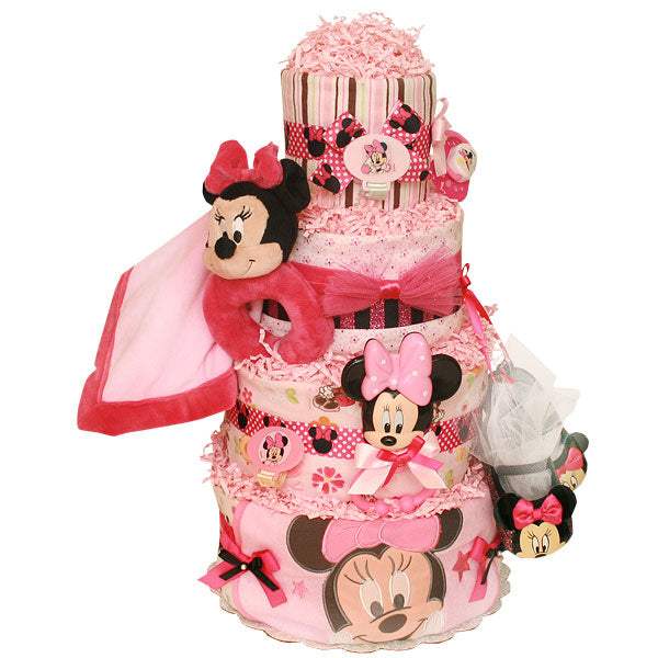 Hot Pink Minnie Mouse Diaper Cake