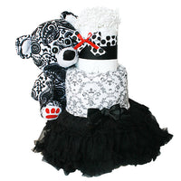 Black and White Bear Diaper Cake
