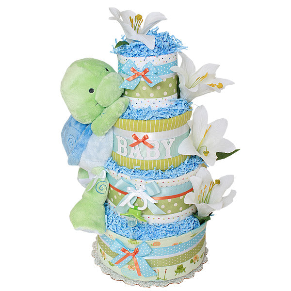 Custom Cute Baby Turtle Diaper Cake