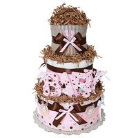 Chocolate Pink BABY Diaper Cake