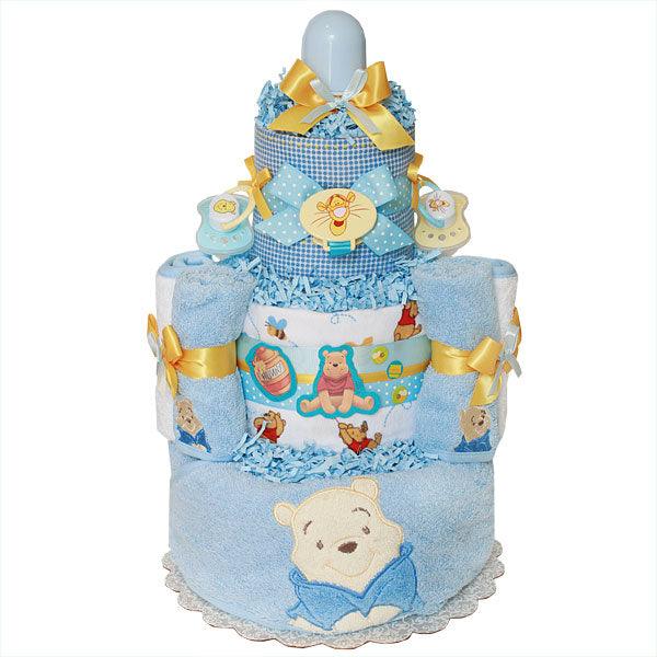 Winnie the Pooh Bath Diaper Cake for a Boy