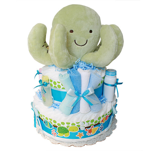 Green Octopus Diaper Cake – Diaper Cakes Mall