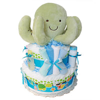 Green Octopus Diaper Cake