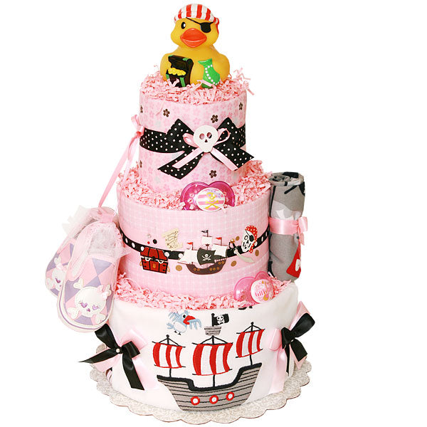 Ahoy! Pirate Diaper Cake for a Girl