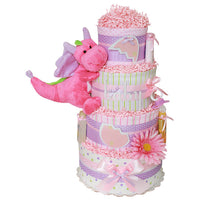 Pink Baby Dragon Diaper Cake