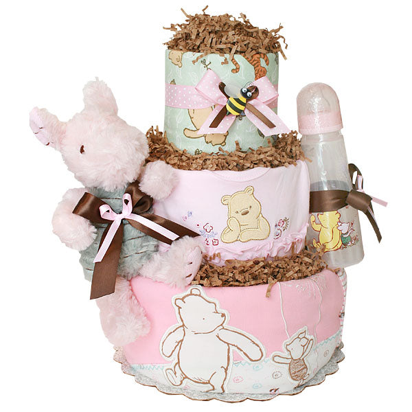 Classic Pooh Diaper Cake for a Girl