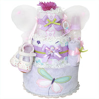 Purple Lavender and Green Butterfly Diaper Cake