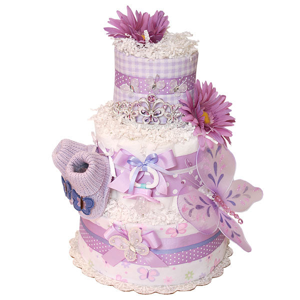 Purple Little Butterfly Diaper Cake