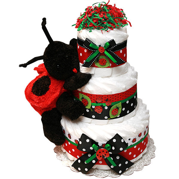Red and Black LadyBug Diaper Cake