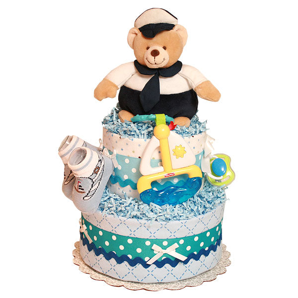 Captain Bear Diaper Cake