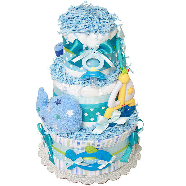 Sailboat and Whale Diaper Cake