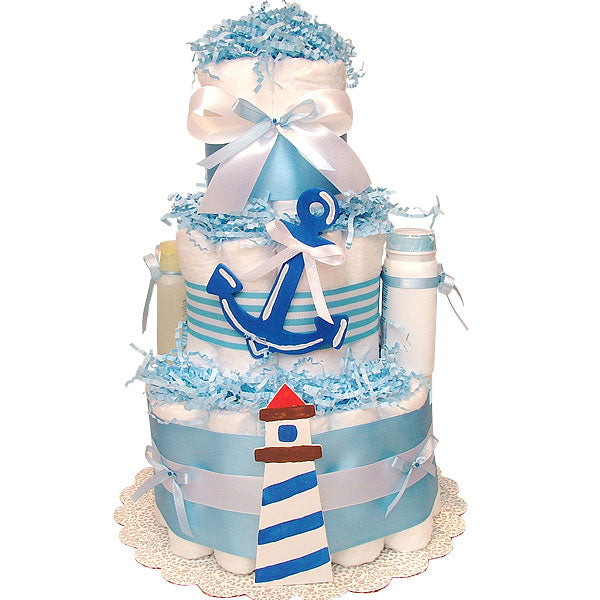 Lighthouse Nautical Diaper Cake
