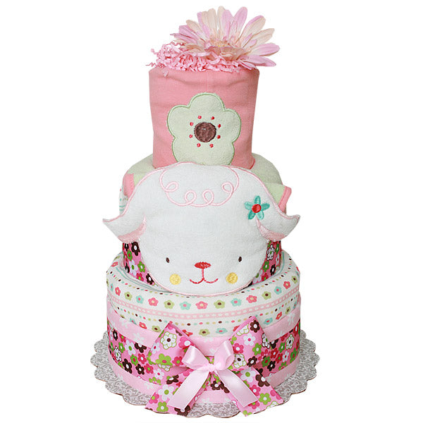 Flower Sheep Farm Diaper Cake