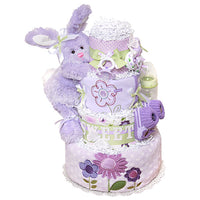 Sweet Purple Bunny Butterfly Diaper Cake