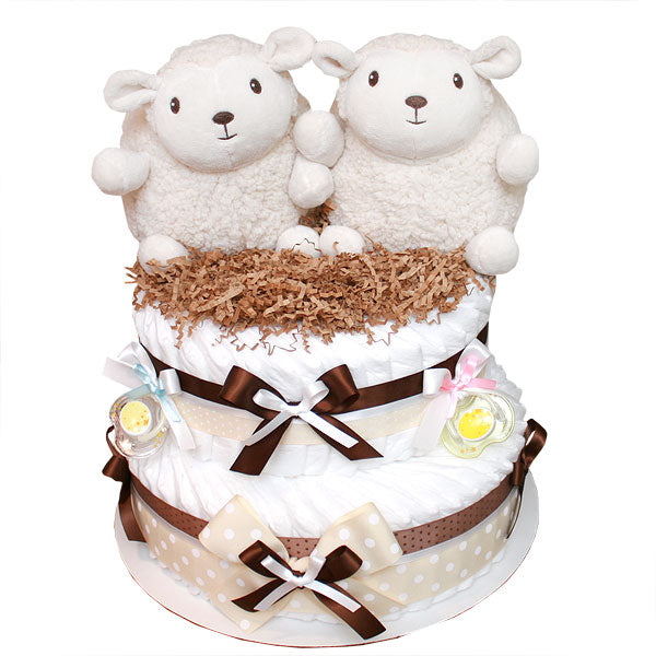 Little Sheep Twins Diaper Cake