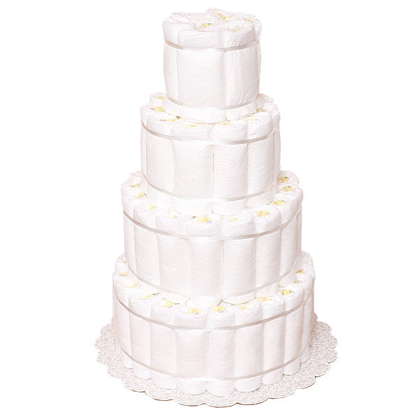 Undecorated Rolled 4 Tiers Diaper Cake
