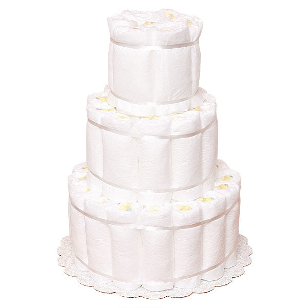 Undecorated Rolled 3 Tiers Diaper Cake