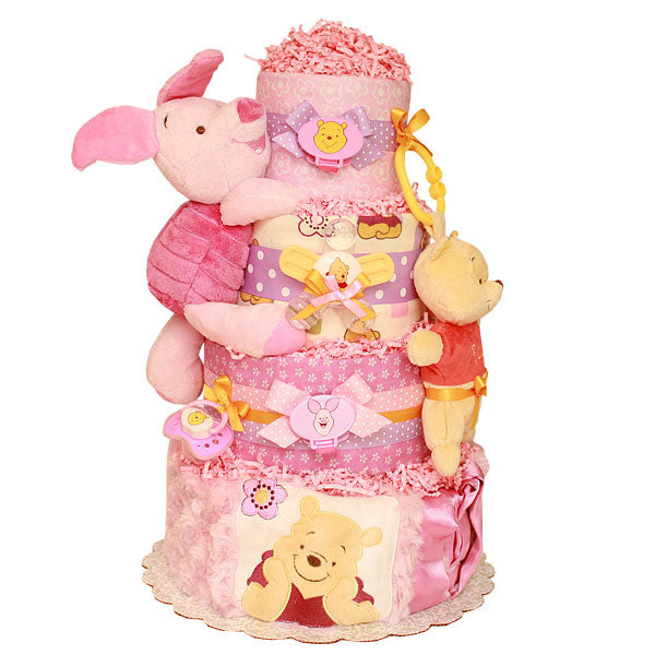 Girl Winnie The Pooh Pink Diaper Cake