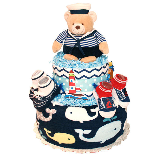 Cake Design Sailor Diaper Cake Sailor Bear And Whale Diaper Cake