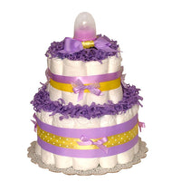 Lavender Yellow Diaper Cake