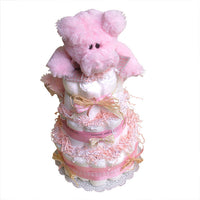 Cute Pink Pig Diaper Cake