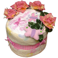 Pink Roses Diaper Cake