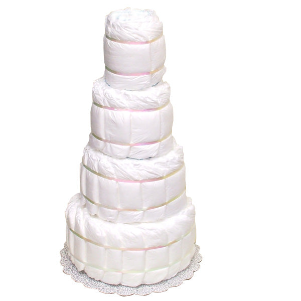 Undecorated 4 Tier Diaper Cake
